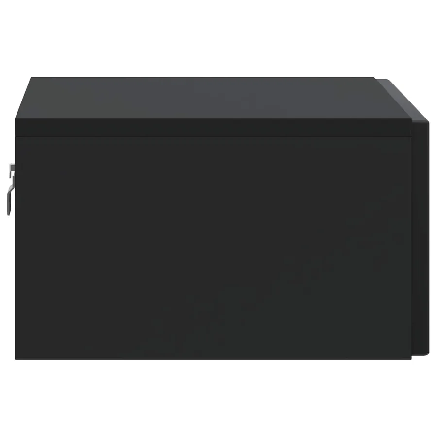 Cabinet de chevet mural avec tiroir Noir 49 x 34,5 x 20 cm - 6