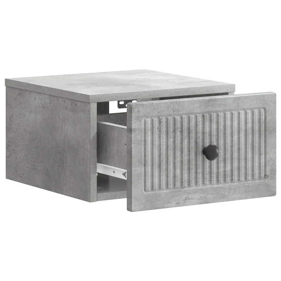 Cabinet de chevet mural 2 pcs Gris béton 33 x 34,5 x 20 cm - 6