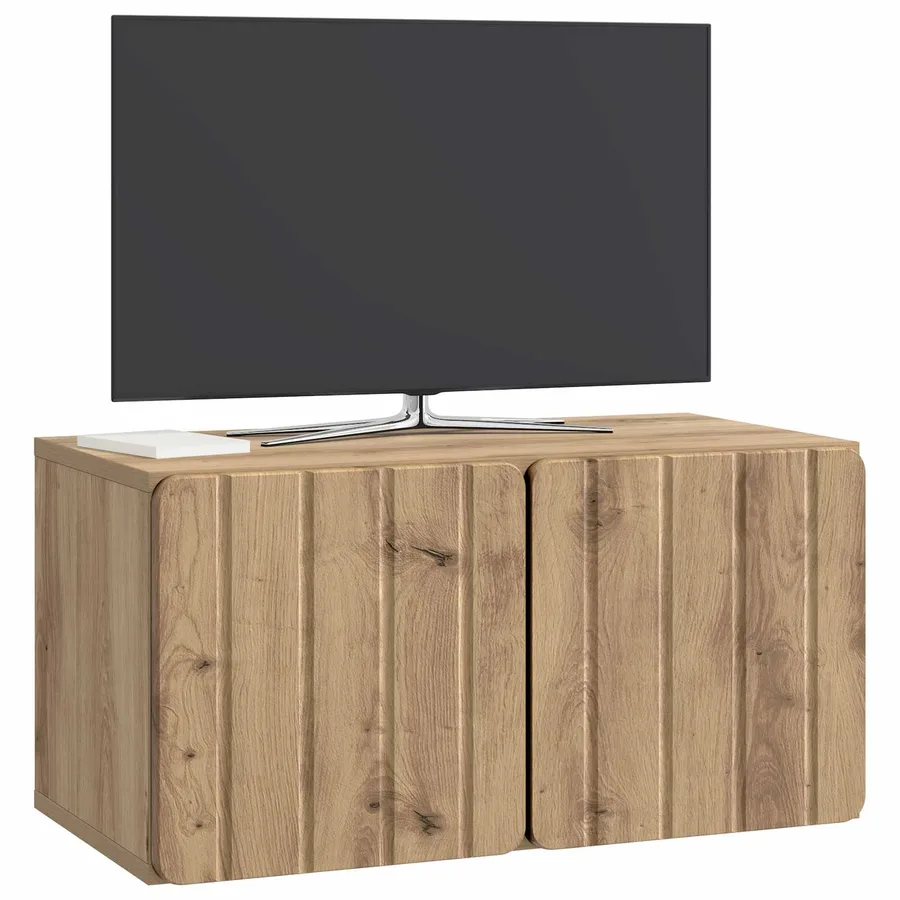 Meuble TV mural 59,5 x 31 x 30 cm Chêne artisanal - 3