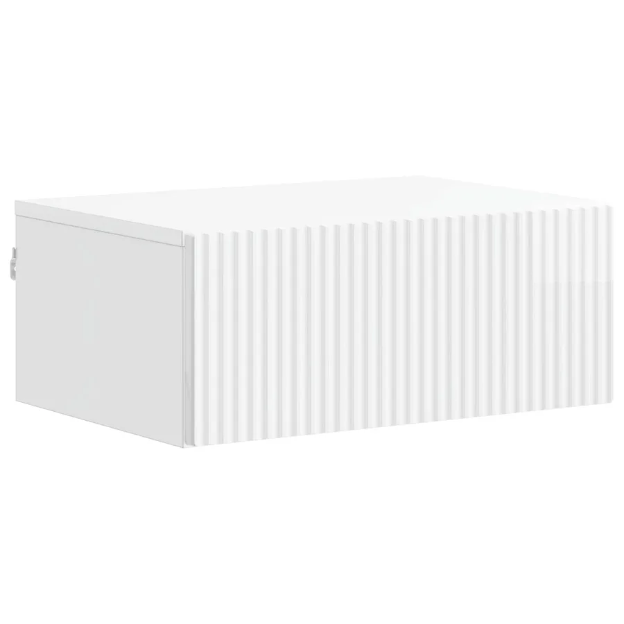 Cabinet de chevet mural Blanc brillant 49 x 34,5 x 20 cm - 2