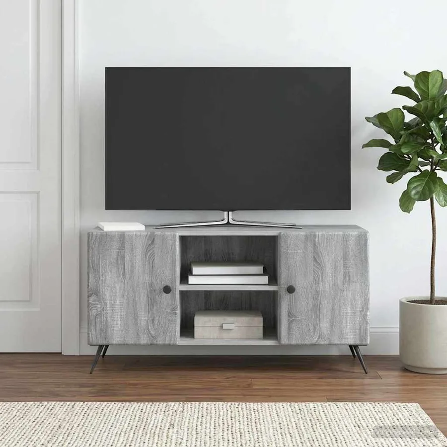 Meuble TV Sonoma gris 102 x 34,5 x 50 cm Bois d'ingénierie - 4