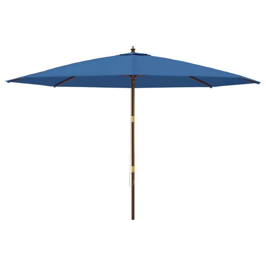 Parasol de jardin avec mât en bois bleu azuré 400x273 cm - 3