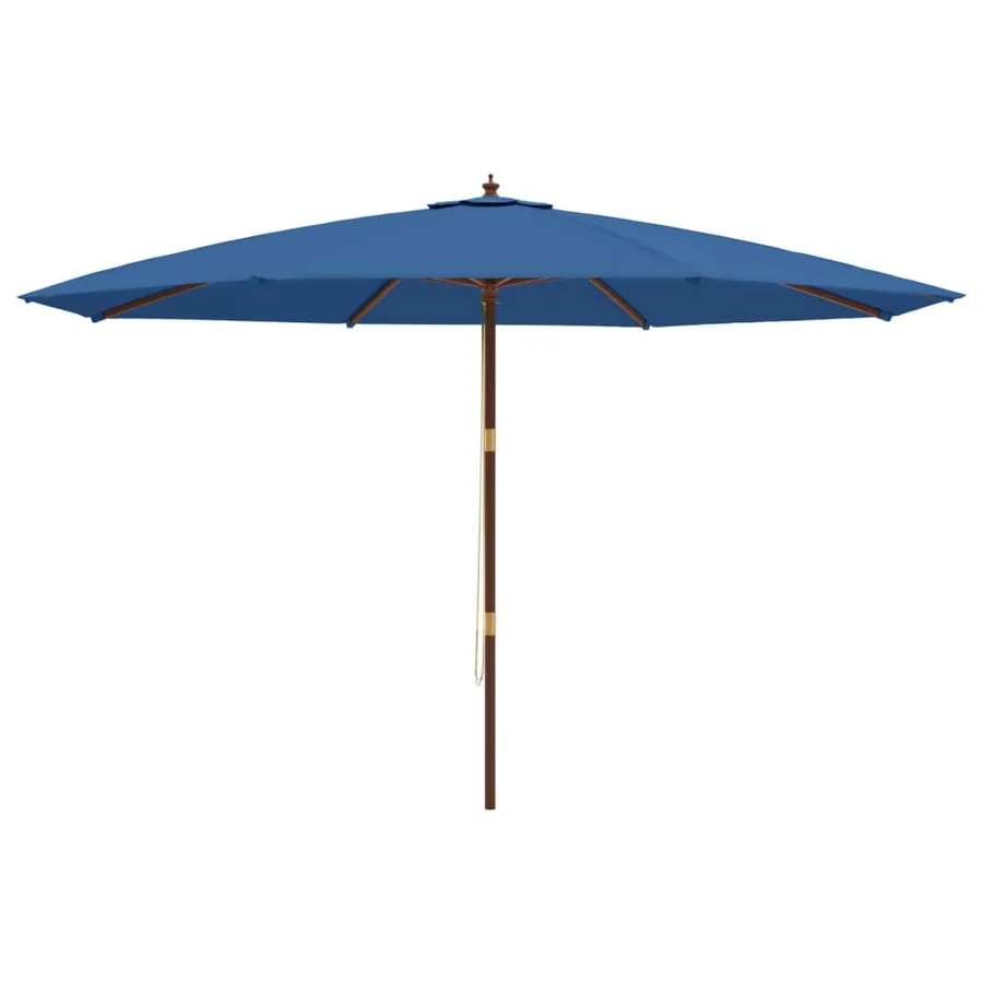 Parasol de jardin avec mât en bois bleu azuré 400x273 cm - 4