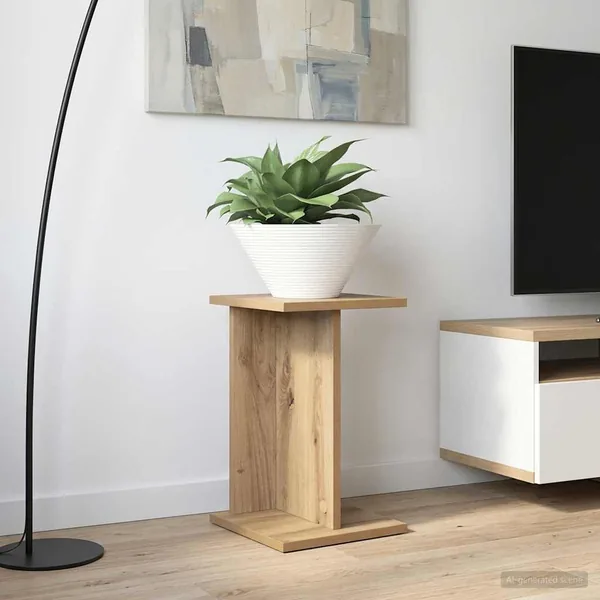 Support de Plante 2 pc Chêne Artisanal 25 x 25,5 x 40,5 cm