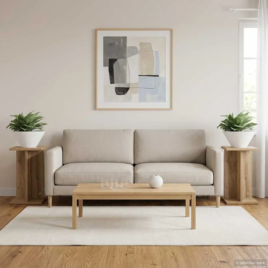 Support de Plante 2 pc Chêne Artisanal 25 x 25,5 x 40,5 cm - 4