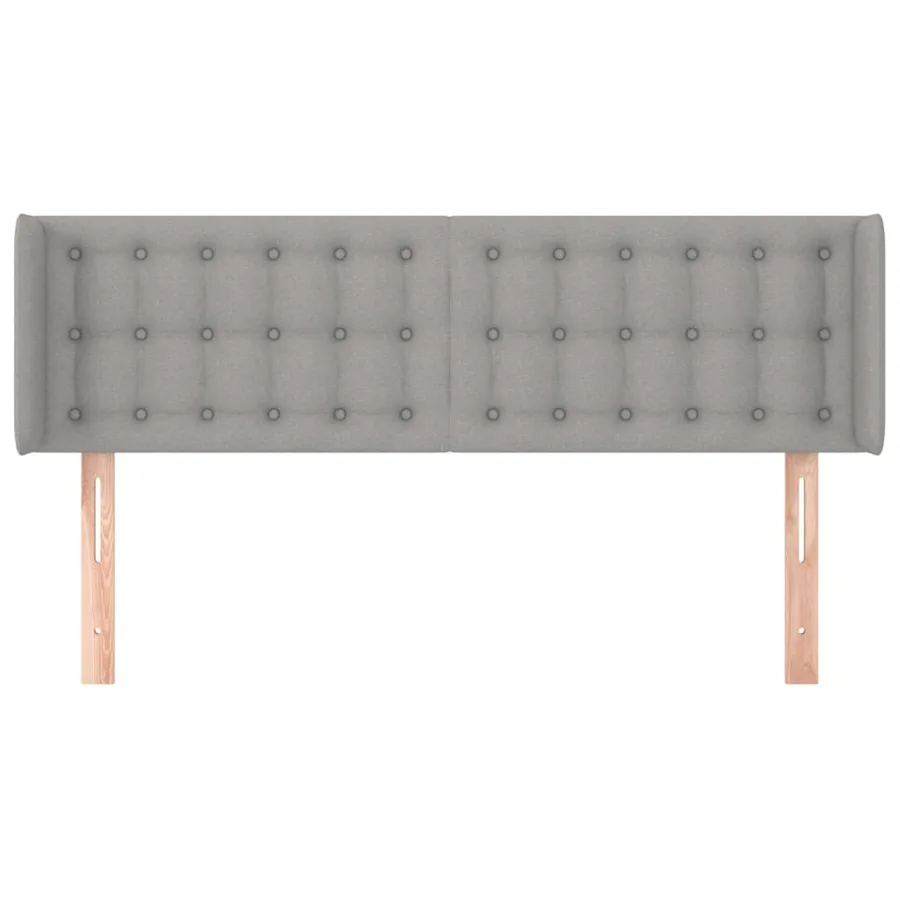 Tête de lit avec oreilles Gris clair 147x16x78/88 cm Tissu - 3