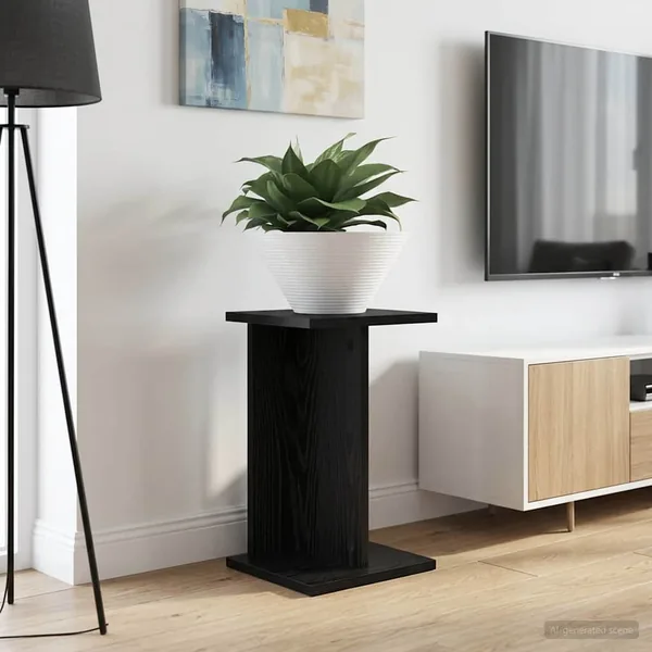 Support de Plante 2 pc Chêne Noir 25 x 25,5 x 40,5 cm