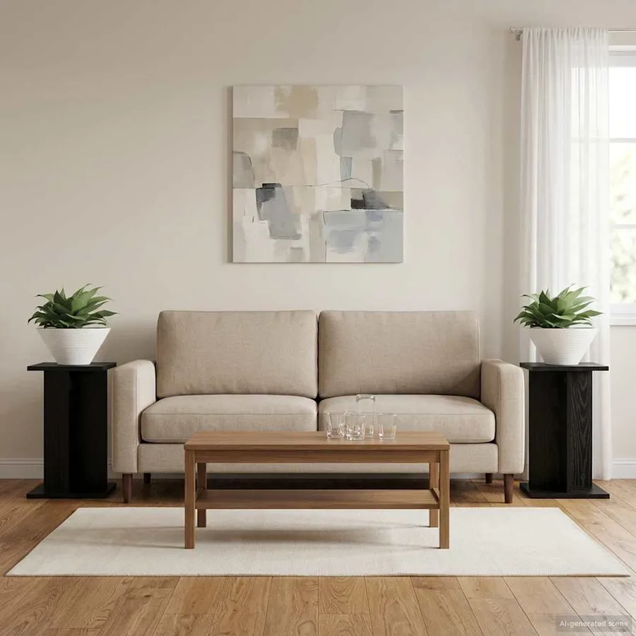 Support de Plante 2 pc Chêne Noir 25 x 25,5 x 40,5 cm - 4