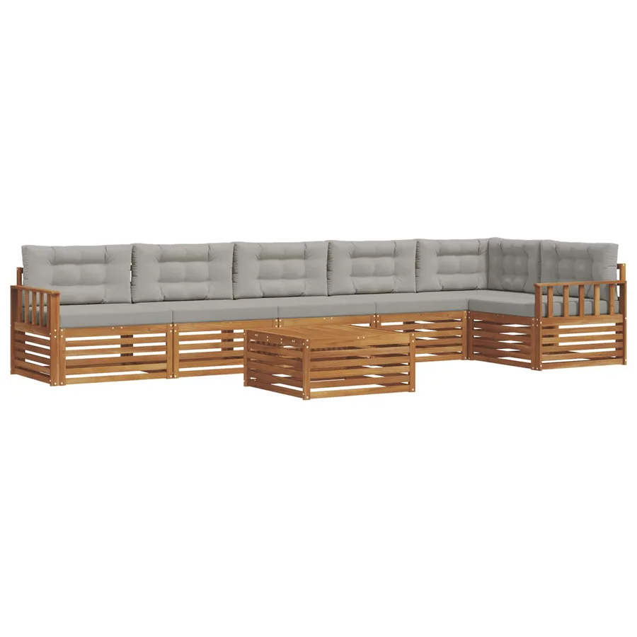 Ensemble de canapés d'extérieur 7 pcs Gris Naturel et Clair - 2