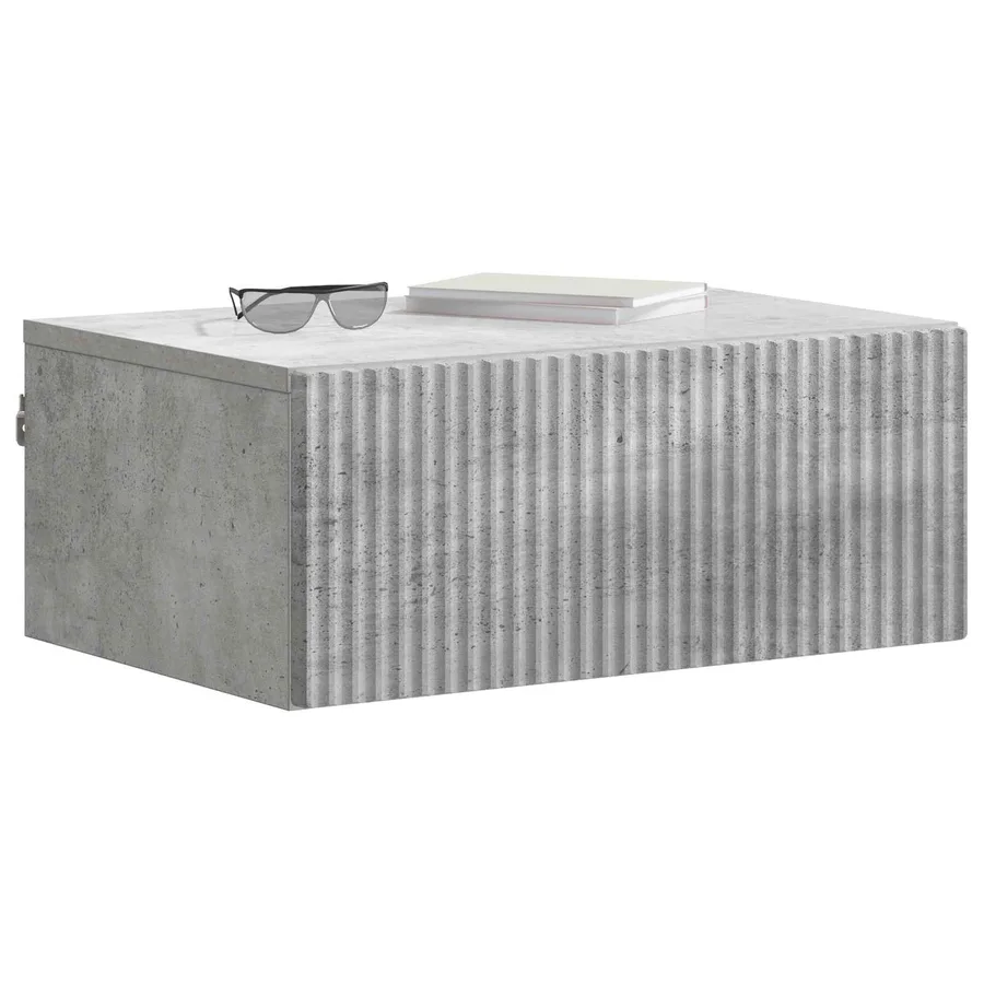 Cabinet de chevet mural Gris béton 49 x 34,5 x 20 cm - 3