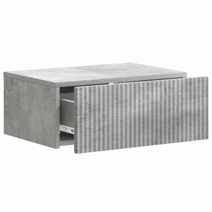 Cabinet de chevet mural Gris béton 49 x 34,5 x 20 cm - 4