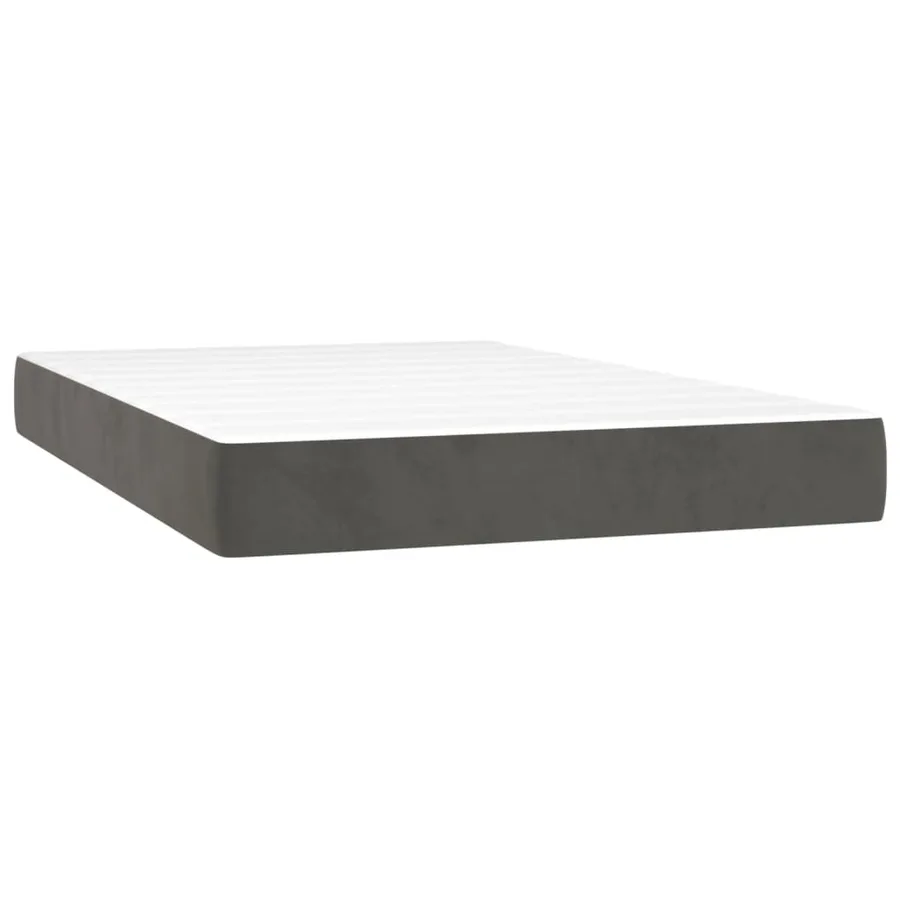 Sommier à lattes de lit et matelas Gris foncé 120x200cm Velours - 5