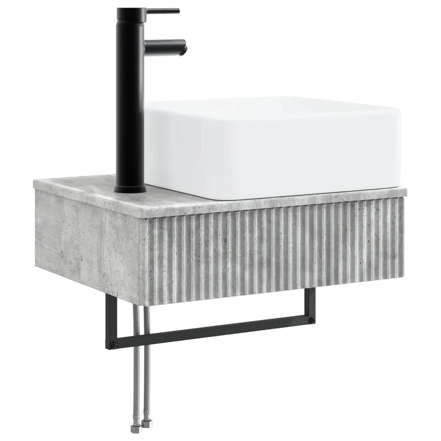 Basin de lavage mural Gris béton 50 x 41 x 39 cm - 2