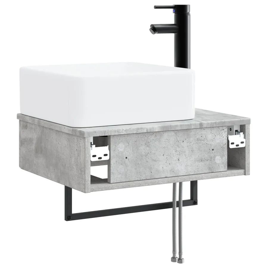 Basin de lavage mural Gris béton 50 x 41 x 39 cm - 5
