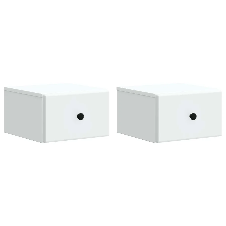 Cabinet de chevet mural 2 pcs Blanc 34,5 x 33 x 20 cm - 2