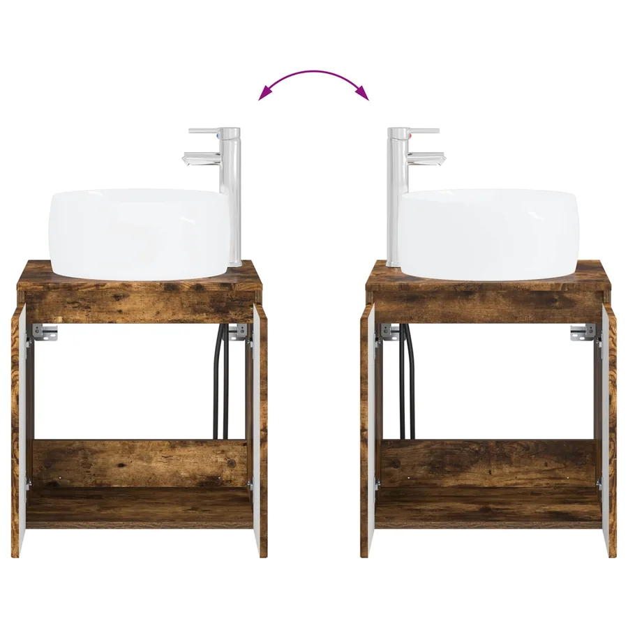 Ensemble d'armoire de salle de bain 4 pcs Chêne fumé - 13