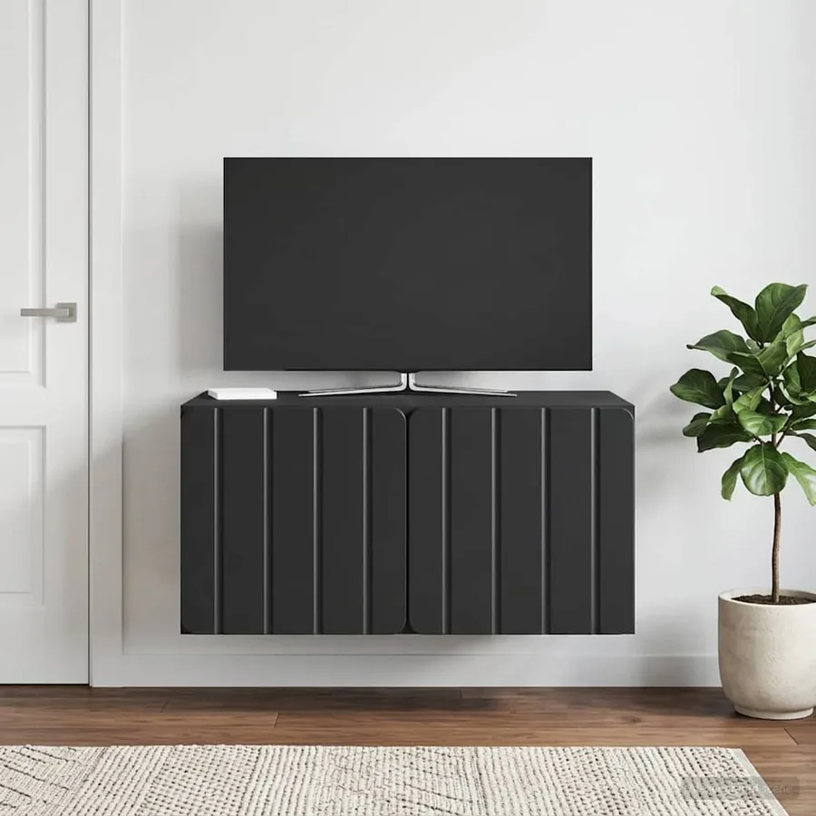 Meuble TV mural 59,5 x 41 x 30 cm Noir Bois d'ingénierie