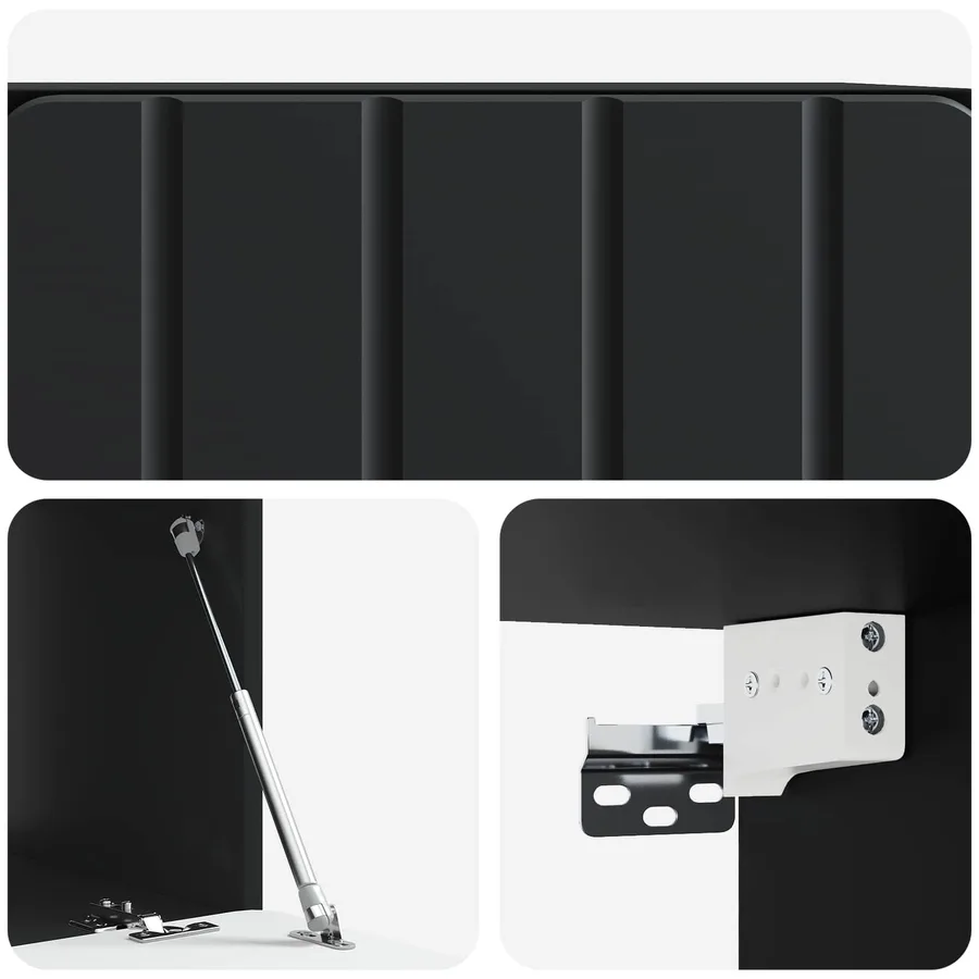 Meuble TV mural 59,5 x 41 x 30 cm Noir Bois d'ingénierie - 9