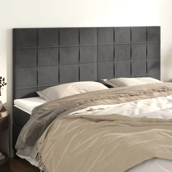 Tête de lit Gris foncé 200 x 5 x 118/128 cm Velours
