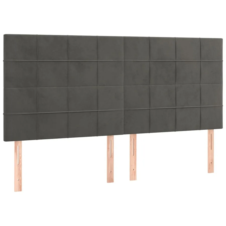 Tête de lit Gris foncé 200 x 5 x 118/128 cm Velours - 2
