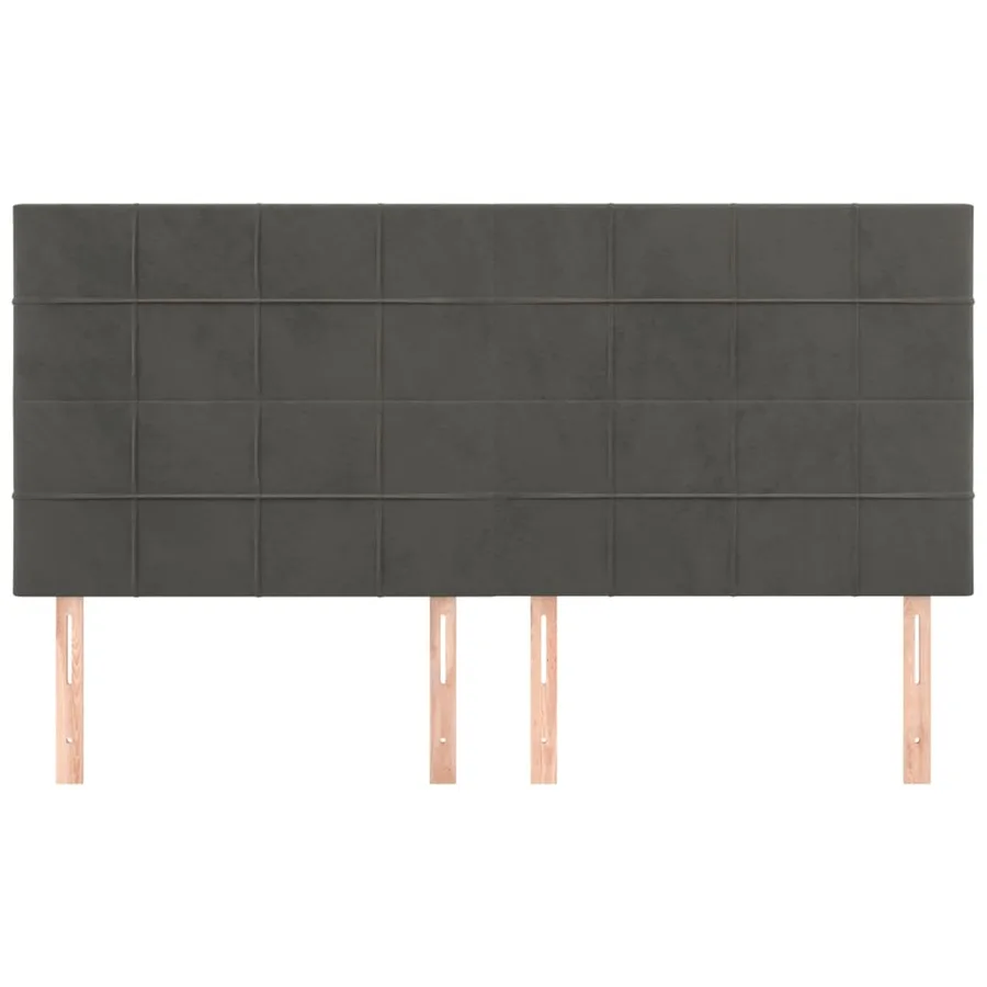 Tête de lit Gris foncé 200 x 5 x 118/128 cm Velours - 3