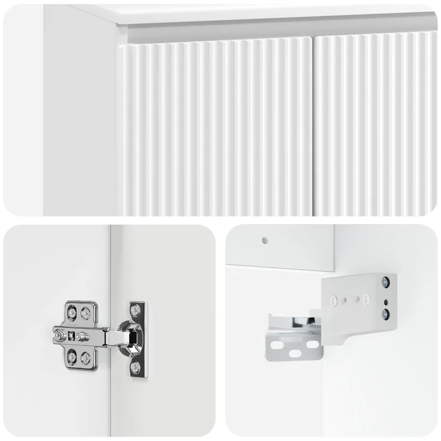 Vanité de lavabo mural Blanc 49,5 x 41 x 63 cm - 6