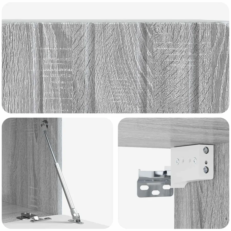 Meuble TV mural 59,5 x 41 x 30 cm Sonoma gris Bois d'ingénierie - 9