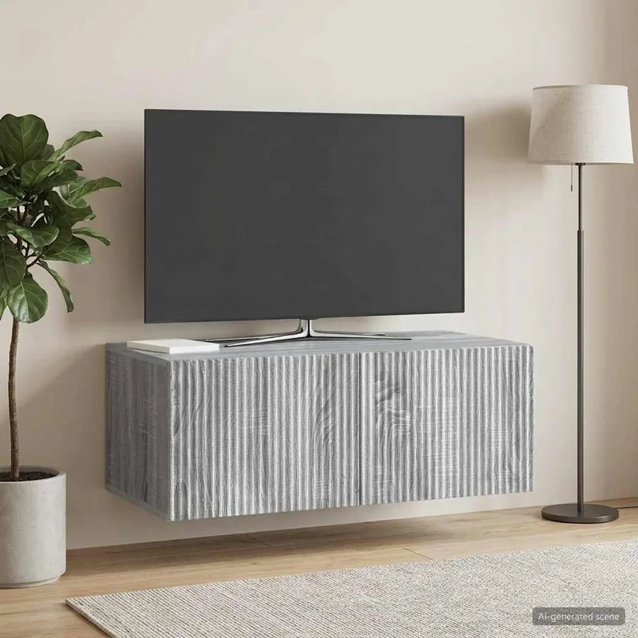 Meuble TV mural Sonoma gris 78,5 x 41 x 30 cm Bois d'ingénierie