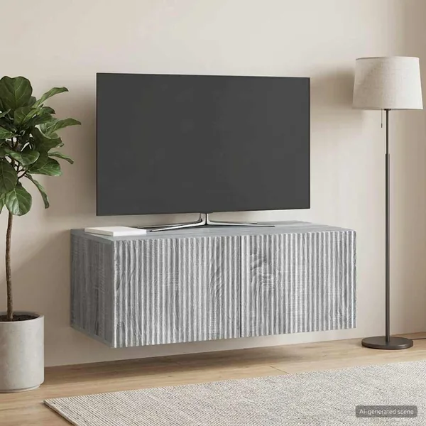 Meuble TV mural Sonoma gris 78,5 x 41 x 30 cm Bois d'ingénierie