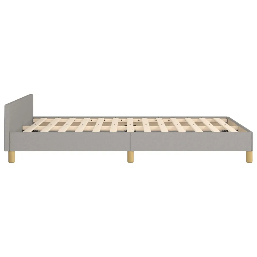 Cadre de lit sans matelas gris clair 120x200 cm tissu - 7