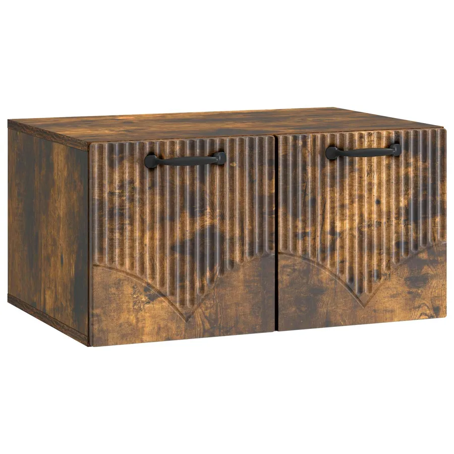 Meuble TV mural Chêne fumé 59,5 x 41 x 30 cm Bois d'ingénierie - 2