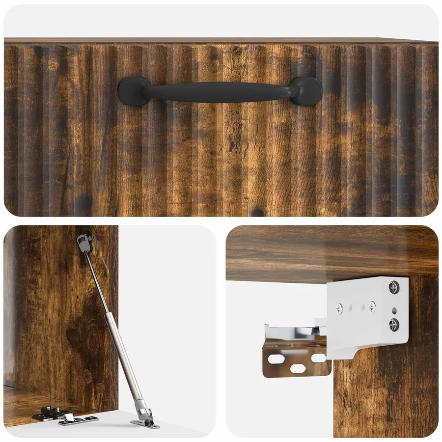 Meuble TV mural Chêne fumé 59,5 x 41 x 30 cm Bois d'ingénierie - 9