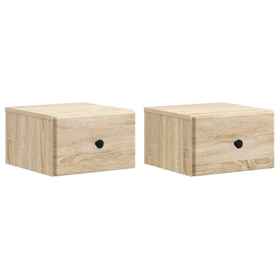 Cabinet de chevet mural 2 pcs Chêne Sonoma 34,5 x 33 x 20 cm - 2