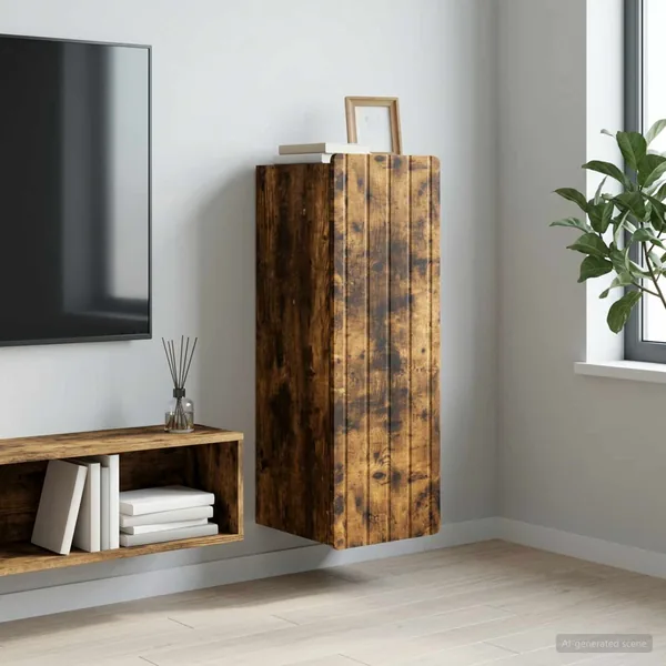 Armoire Murale Chêne fumé 33 x 34,5 x 94 cm Bois d'ingénierie