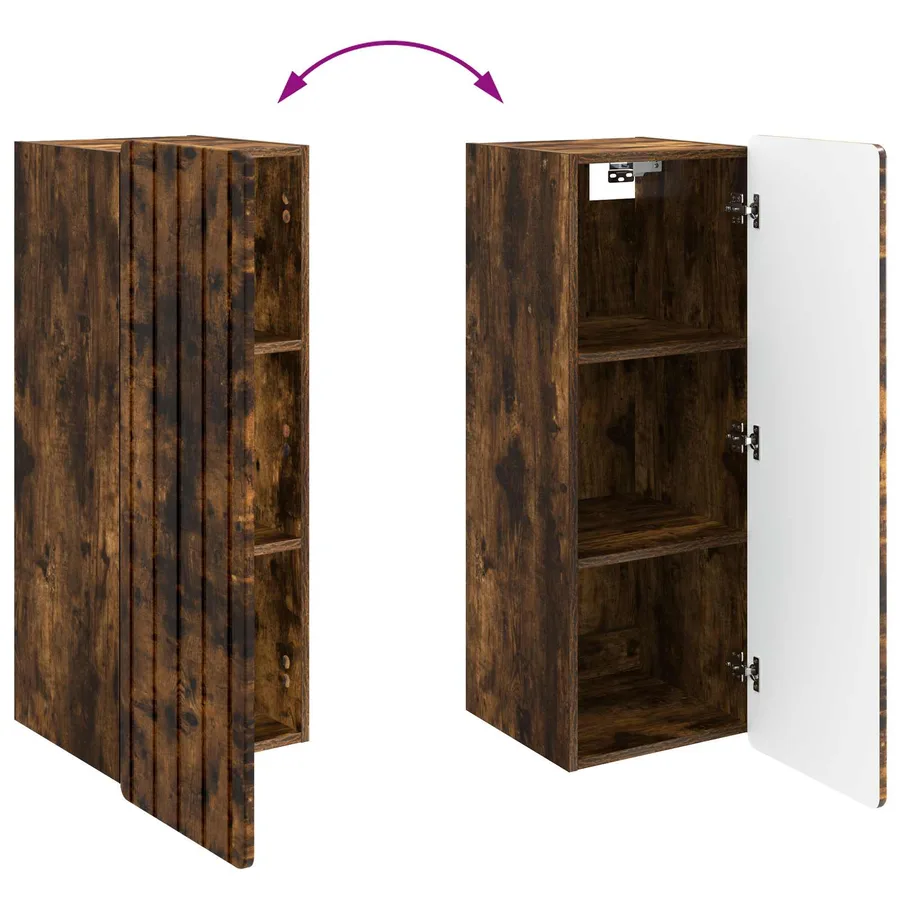 Armoire Murale Chêne fumé 33 x 34,5 x 94 cm Bois d'ingénierie - 8