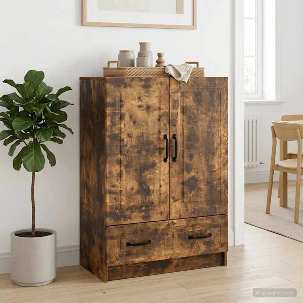Buffet Chêne fumé 66 x 34,5 x 92 cm Bois d'ingénierie