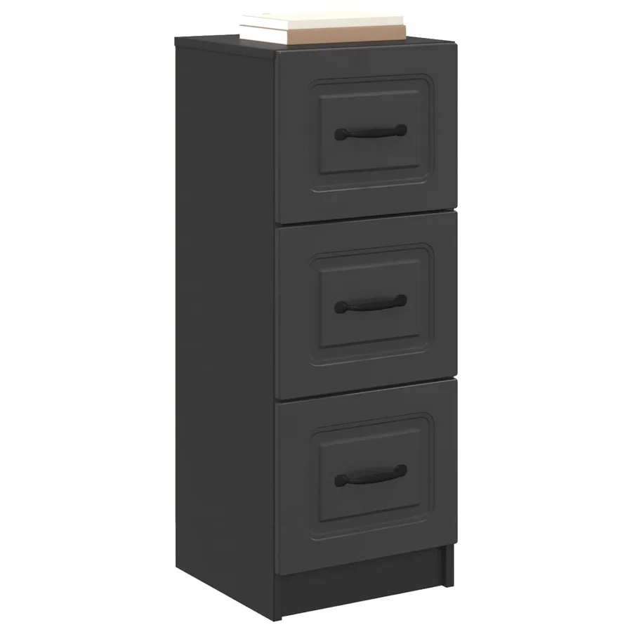 Armoire à tiroirs Noir 33 x 34,5 x 87 cm Bois d'ingénierie - 3