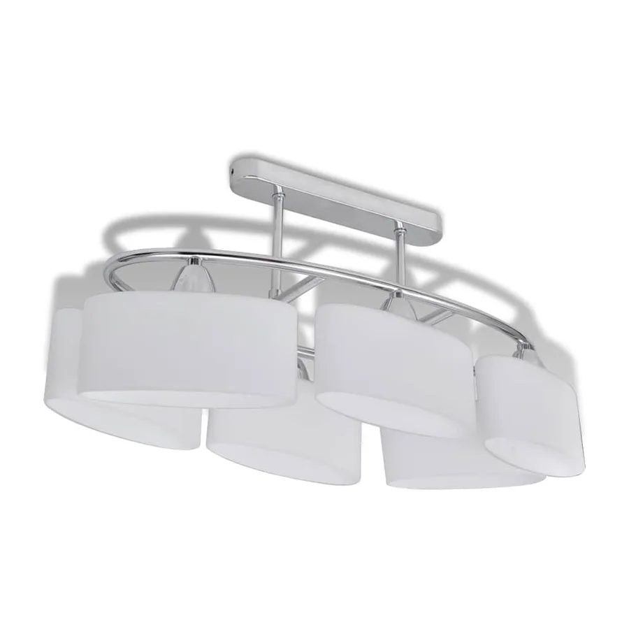 Plafonnier avec abat-jours en verre ellipsoïde 2 pcs E14 - 4