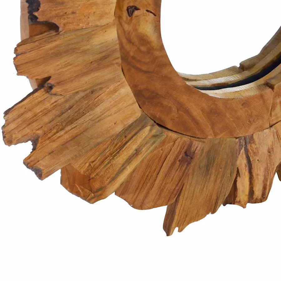 Miroir mural 40 cm Teck Rond - 5