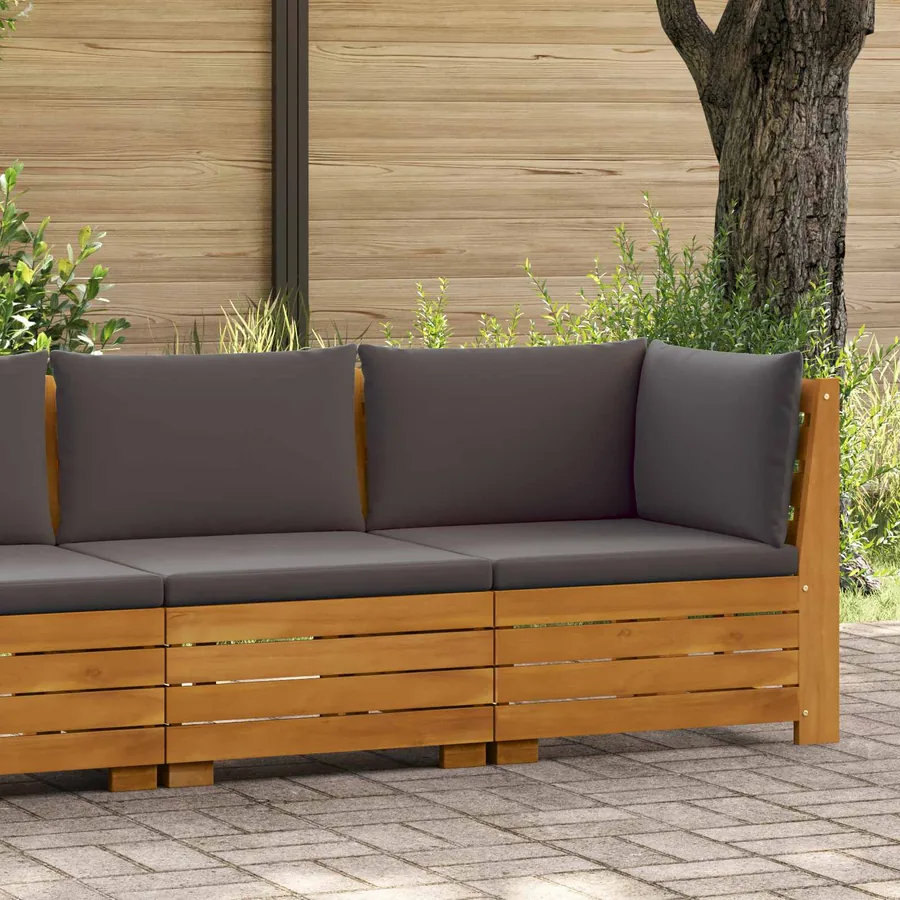 Ensemble de salon de jardin 2 Pièce Marron Bois d'Acacia Massif