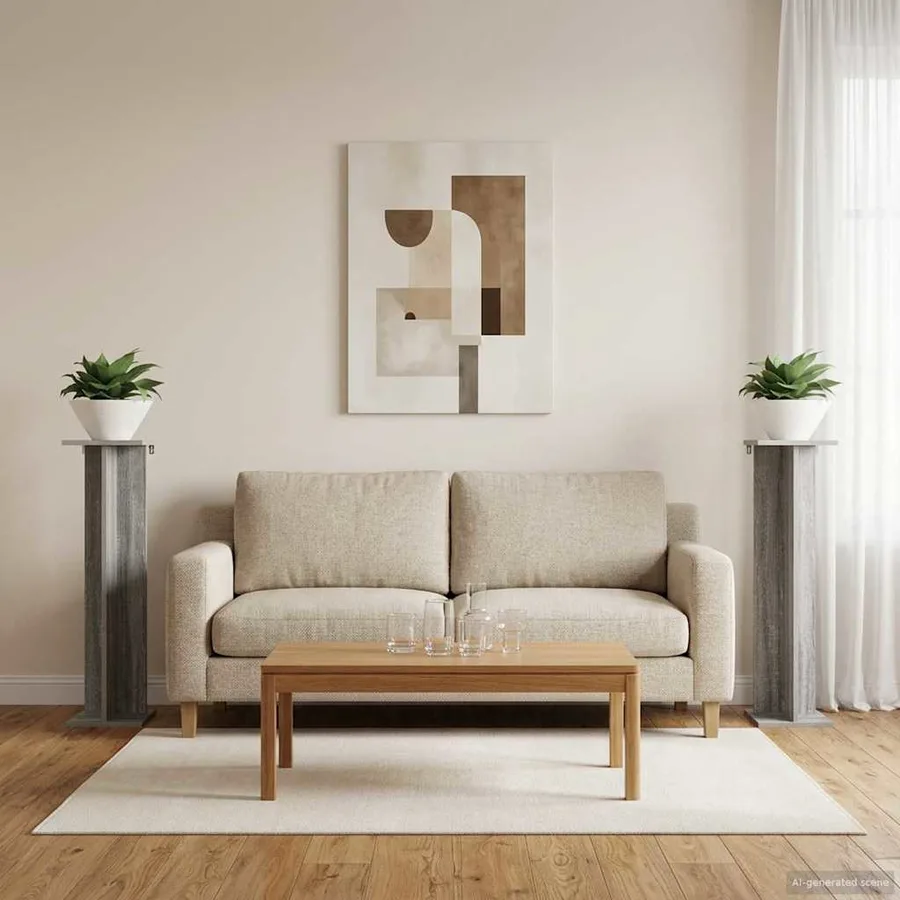 Support de Plante 2 pc Gris Sonoma 25 x 25,5 x 100,5 cm - 4