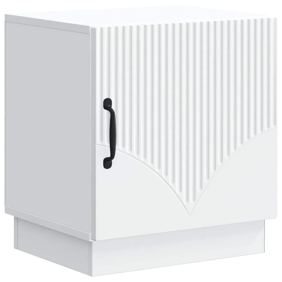 Table de chevet 2 pcs Blanc 43 x 34,5 x 47 cm Bois d'ingénierie - 5