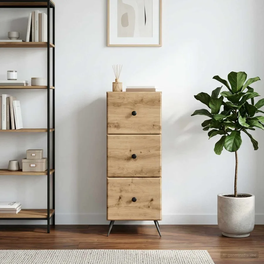 Armoire à tiroirs 33 x 34,5 x 90 cm Bois d'ingénierie - 4