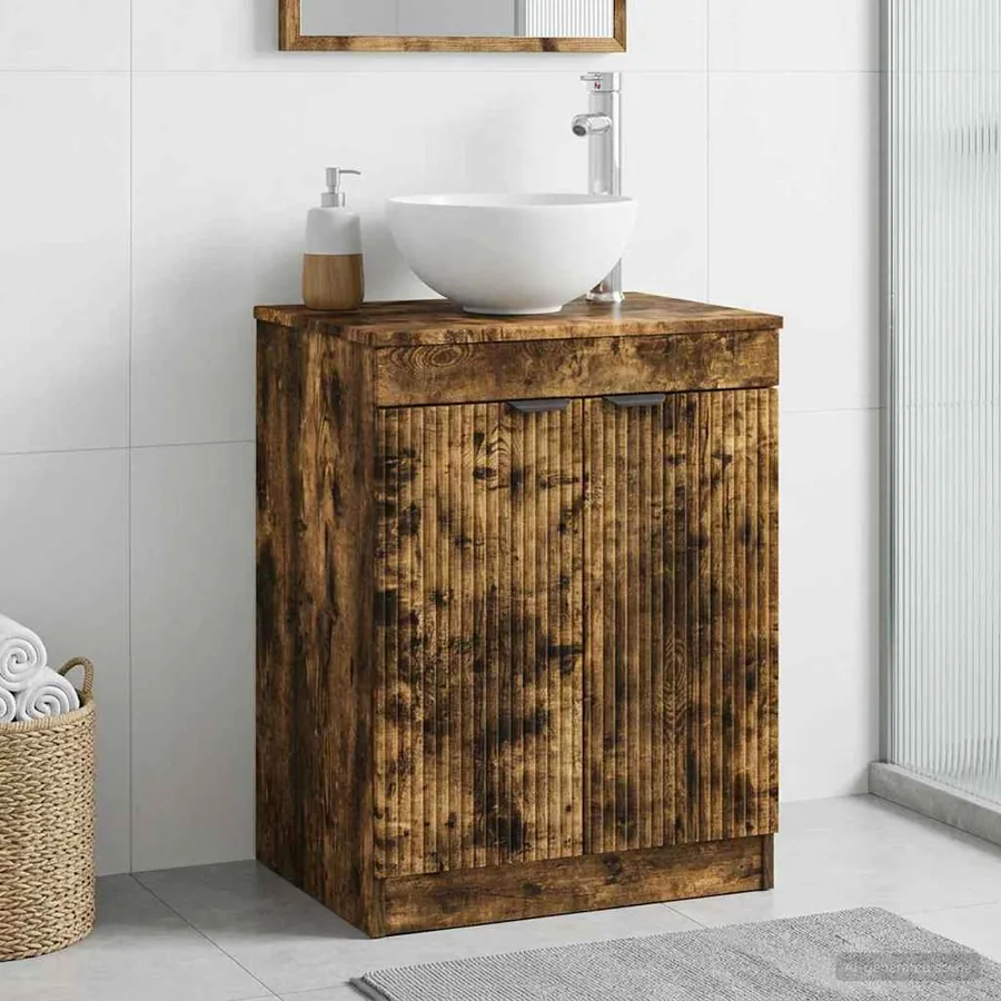 Armoire de salle de bain Chêne fumé 54 x 41 x 70 cm
