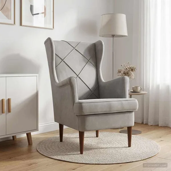 Fauteuil Gris clair Velours