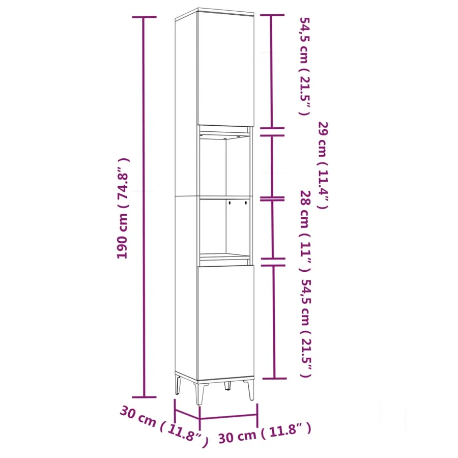 Ensemble d'armoires de salle de bain 3 pcs sonoma gris - 10