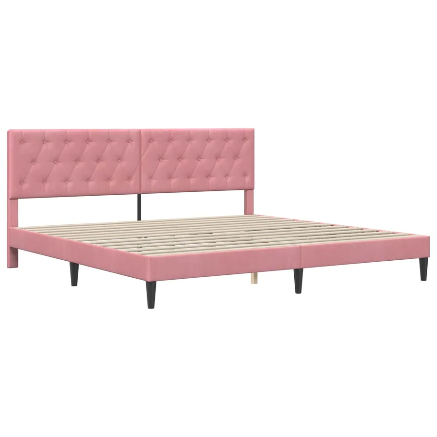 Cadre de lit avec matelas Rose 180 x 200 cm Velours - 4