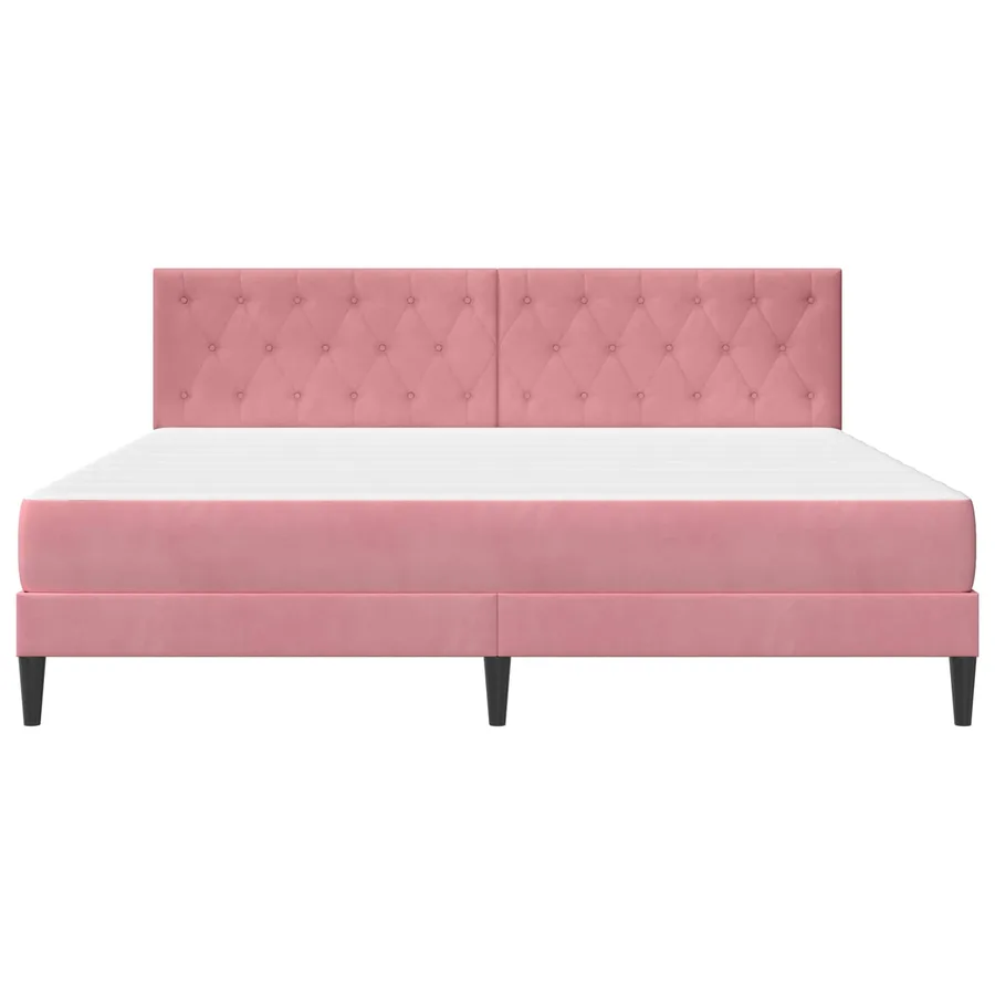 Cadre de lit avec matelas Rose 180 x 200 cm Velours - 6