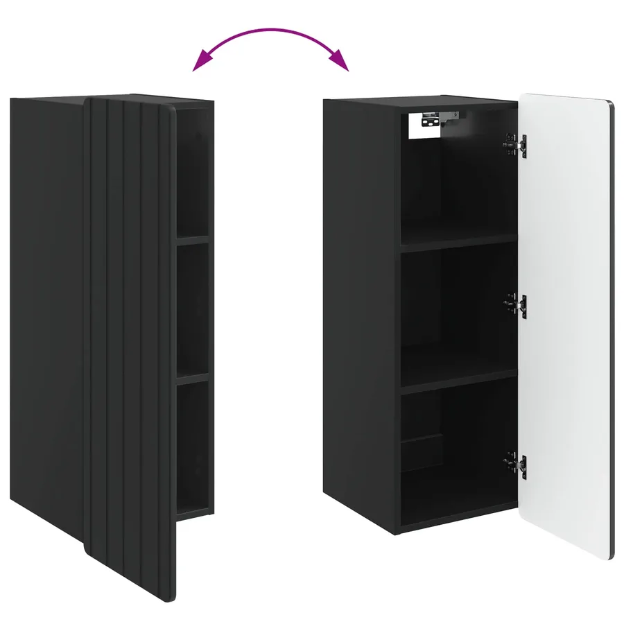 Armoire Murale Noir 33 x 34,5 x 94 cm Bois d'ingénierie - 8