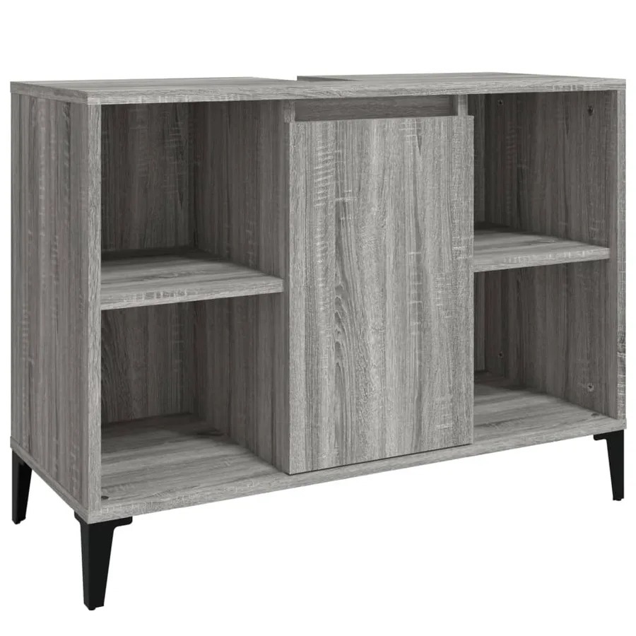 Ensemble de meubles de salle de bain 3 pcs Sonoma gris - 5